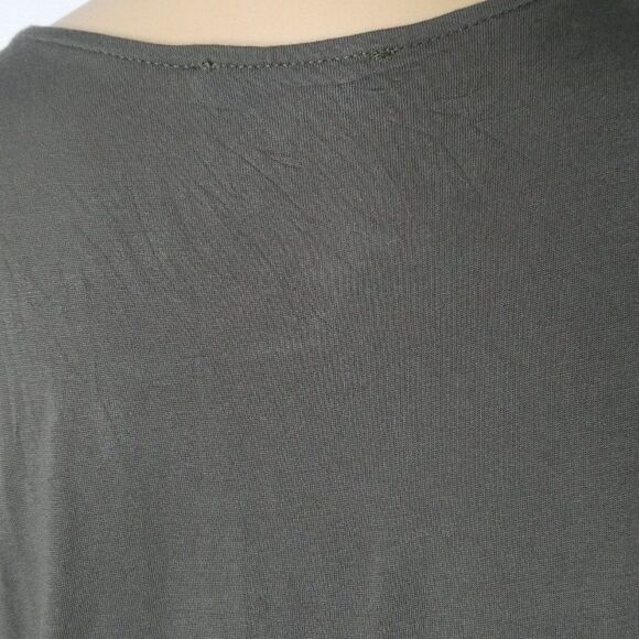 1.State Color Block Sleeveless Tunic Top Layered Medium Hi Low Olive Green Black - Picture 10 of 10